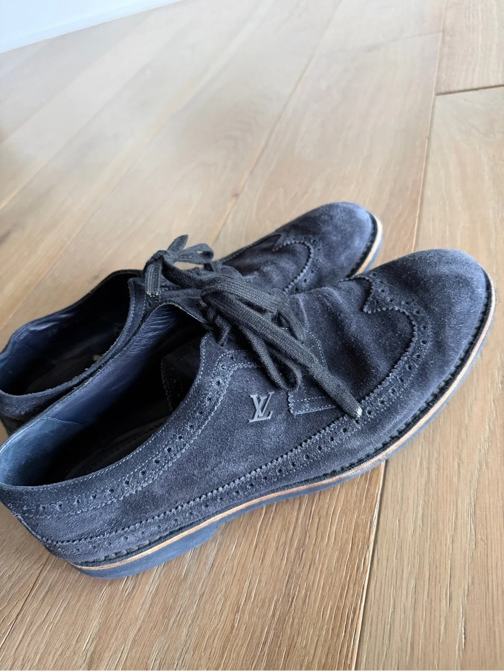 Louis Vuitton Men’s Blue Suede Wingtip Brogues